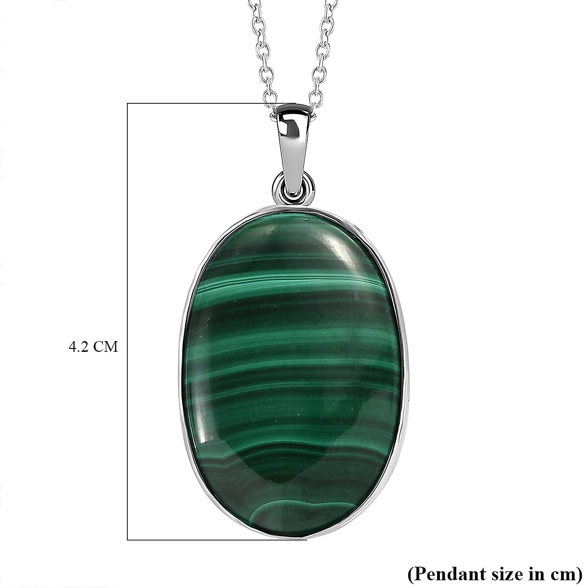 Malachite Pendant with Free Chain (Size - 20) 28.50 Ct 4400831 6