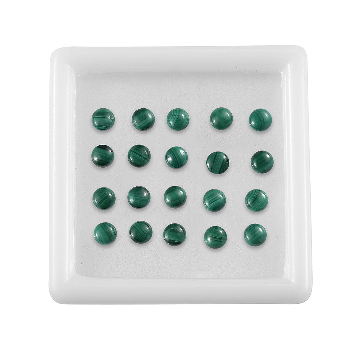 Set of 20 Malachite Loose Gemstones in Round Shape (3.0mm) 7814396 4