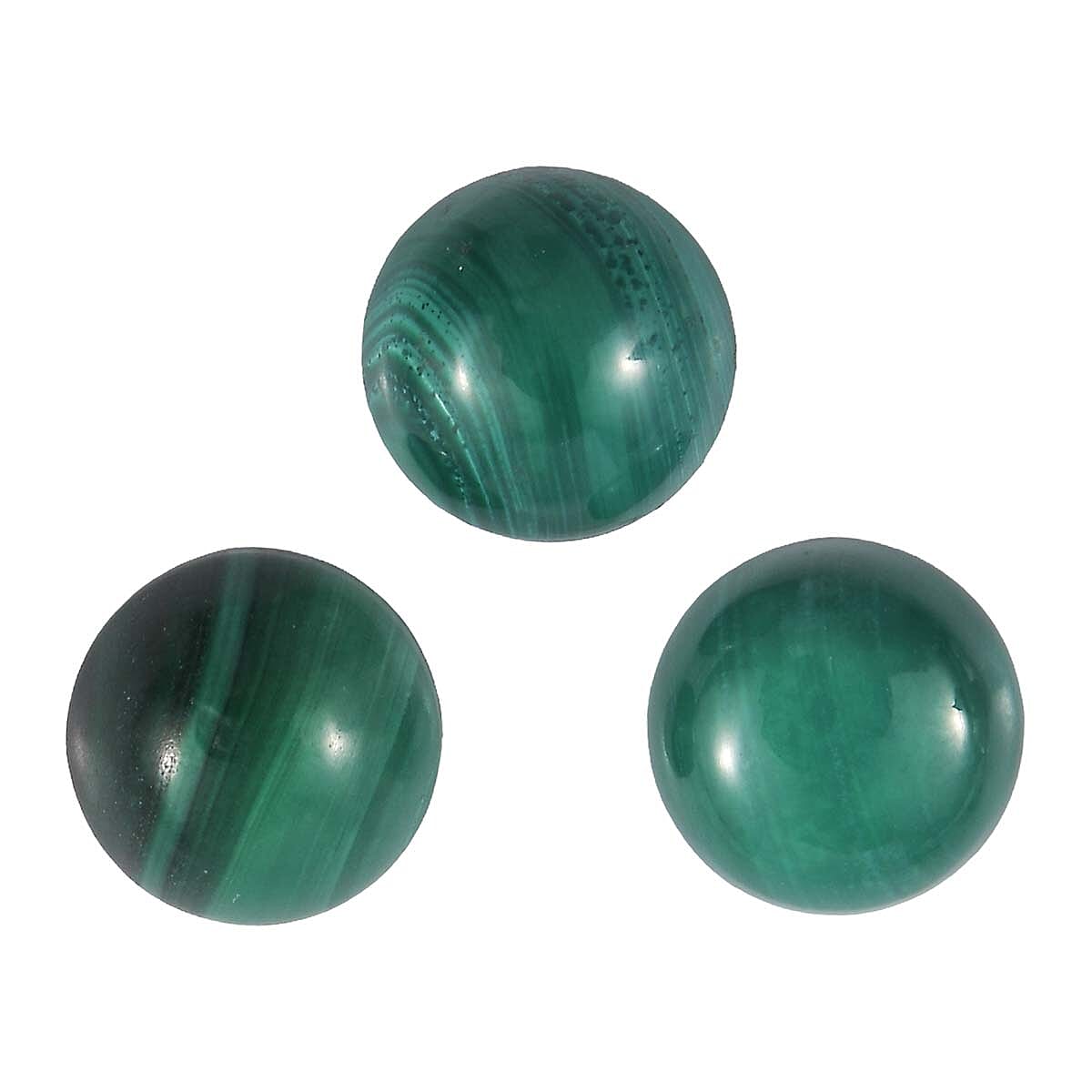 Set of 3 Malachite Loose Gemstones in Round Shape 2.75 Ct. 8062357 0