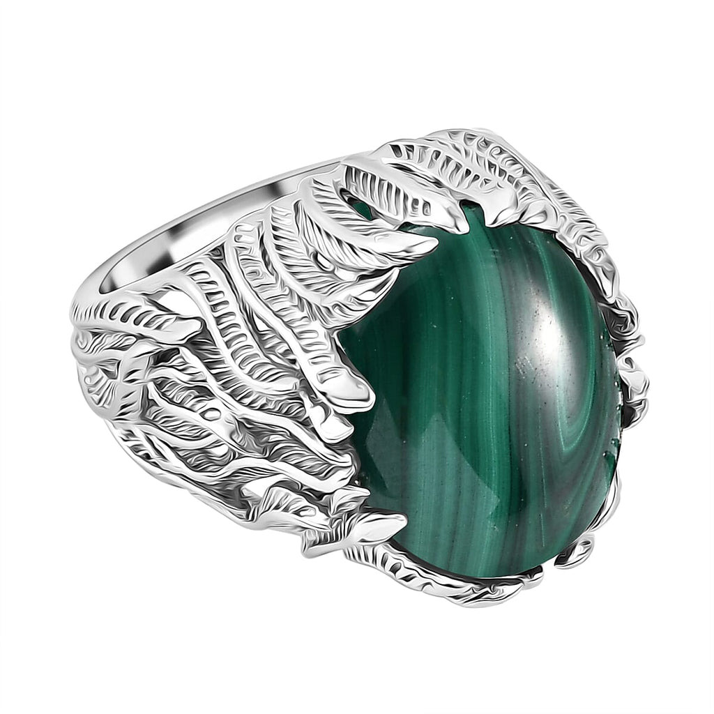 Malachite Solitaire Ring 11.191 Ct.