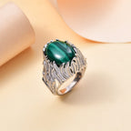 Malachite Solitaire Ring 11.191 Ct.