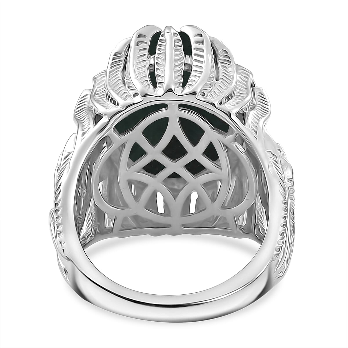 Malachite Solitaire Ring in Pure Brass 7925877 4