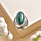 Malachite Solitaire Ring 14.36 Ct