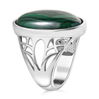 Malachite Solitaire Ring 14.36 Ct