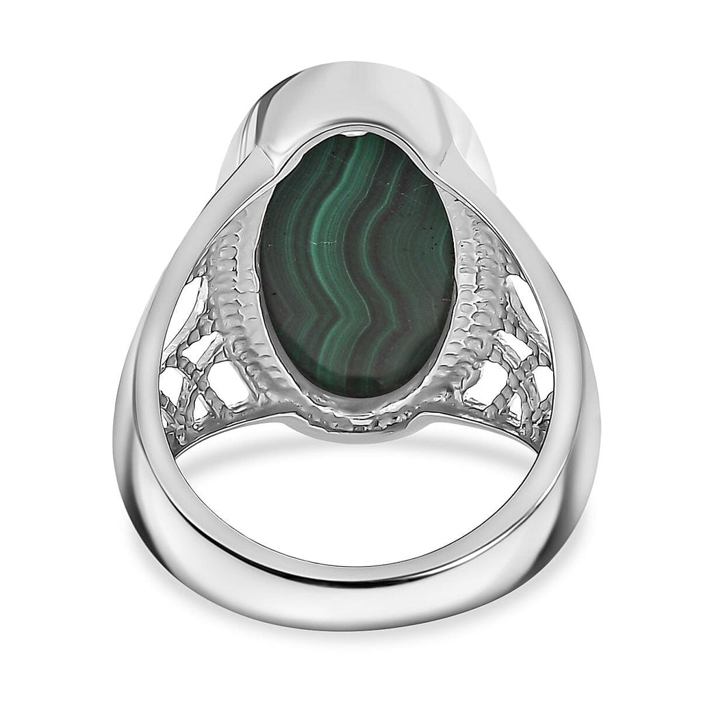 Malachite Solitaire Ring 14.36 Ct