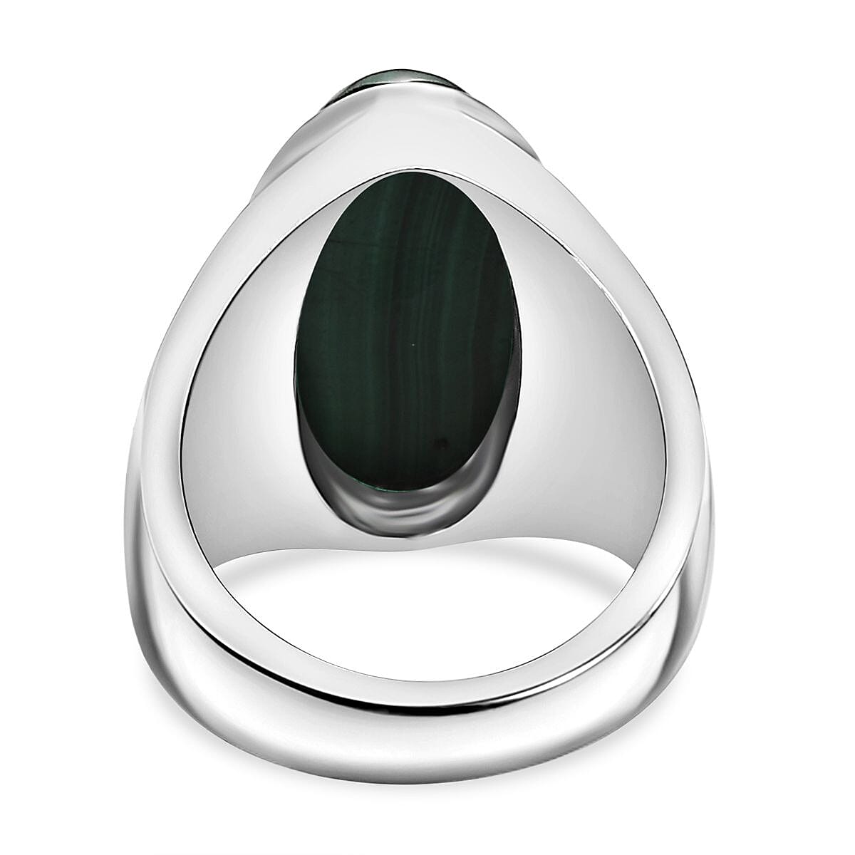 Malachite Solitaire Ring in Silver Tone 12.52 Ct. 7963564 5
