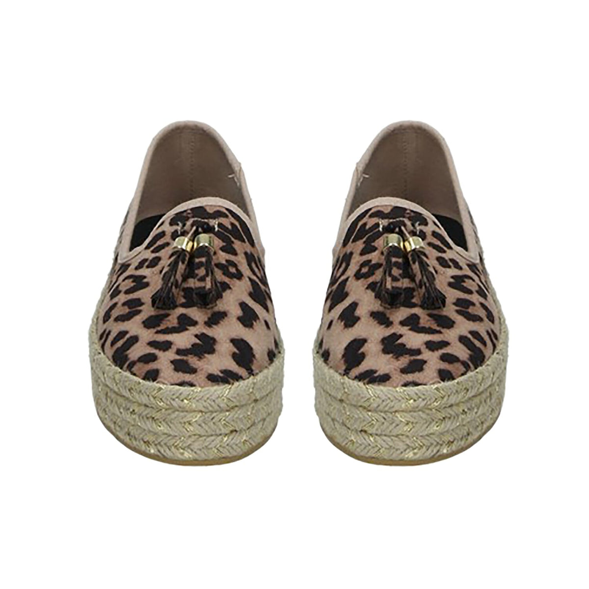 Manchester Closeout Deal Wedge Canvas Women's Leopard Shoe 6908022 1
