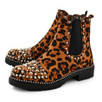 Manchester Closeout Leopard Print Pull on Ankle Boots (Size 7)