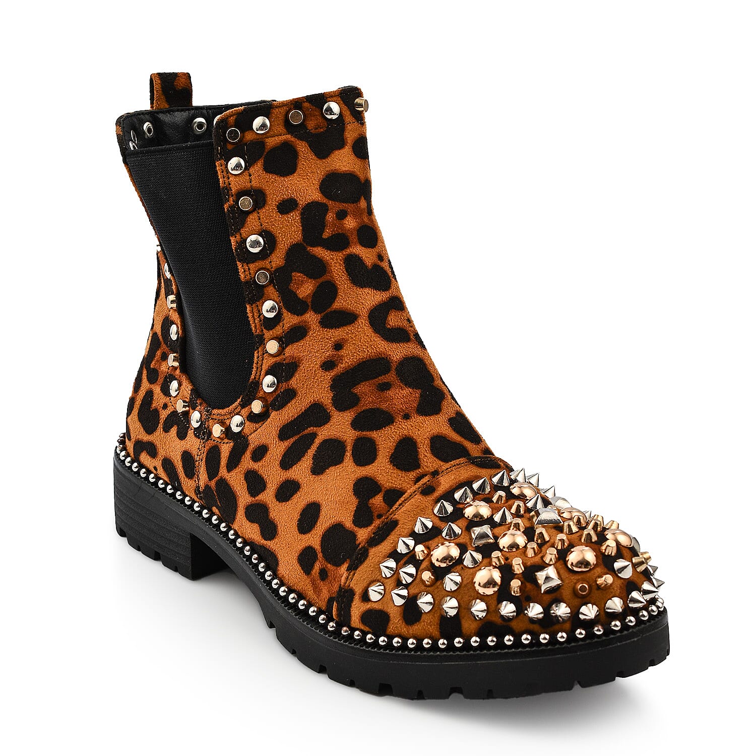 Manchester Closeout Leopard Print Pull on Ankle Boots 7275004 3