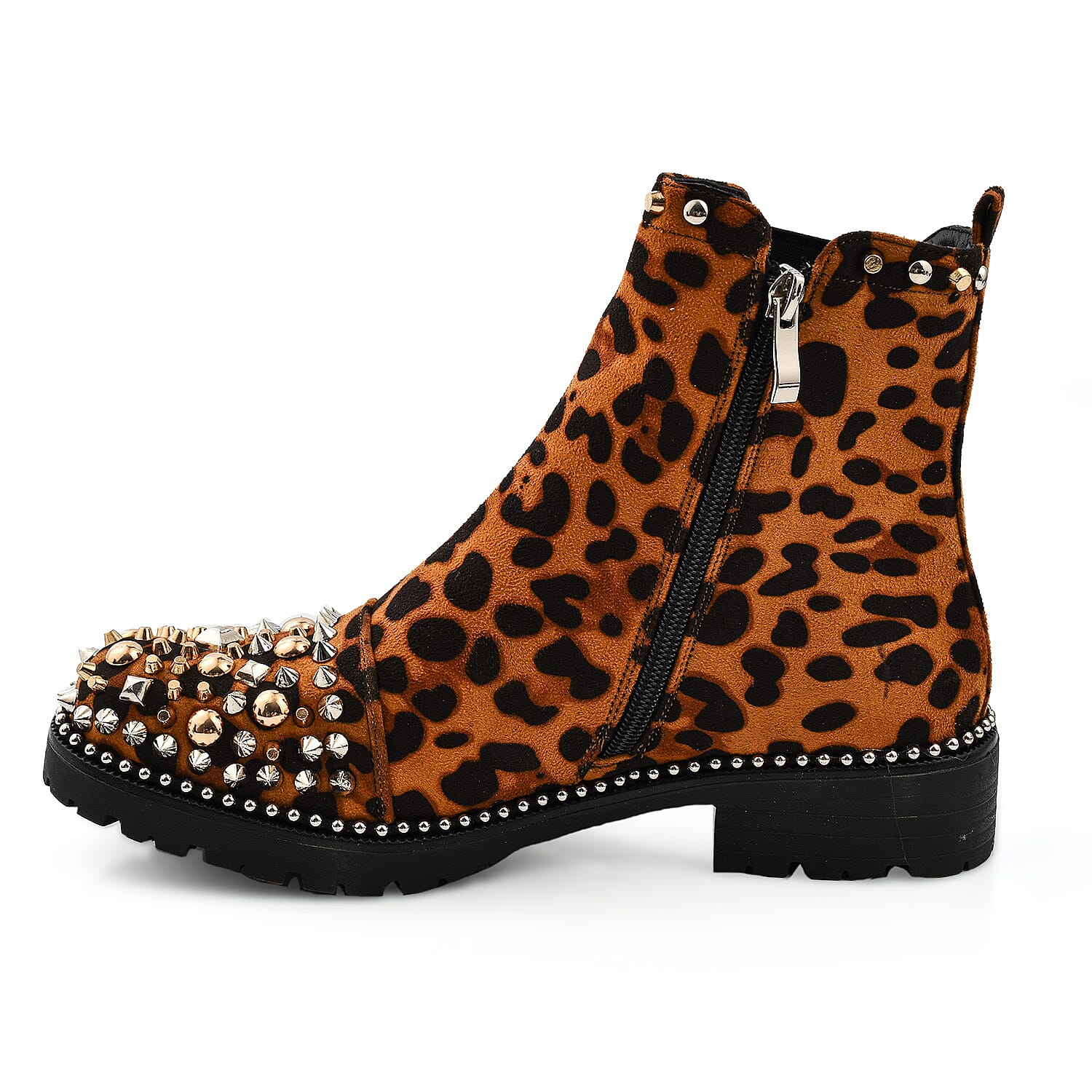 Manchester Closeout Leopard Print Pull on Ankle Boots 7275004 4