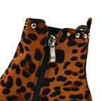 Manchester Closeout Leopard Print Pull on Ankle Boots (Size 7)