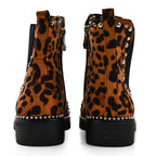 Manchester Closeout Leopard Print Pull on Ankle Boots (Size 7)