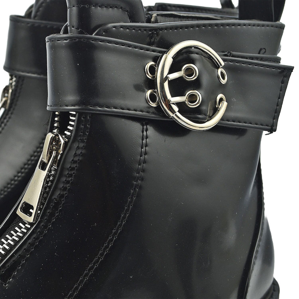 Manchester Closeouts Buckle Seam Zip Boot (Size 4) - Black