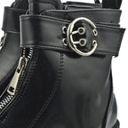 Manchester Closeouts Buckle Seam Zip Boot (Size 4) - Black