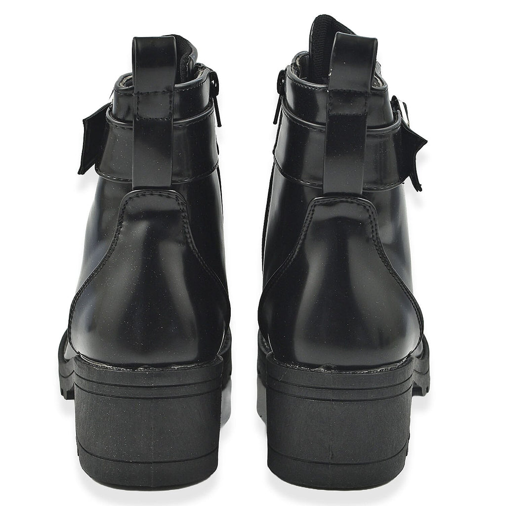 Manchester Closeouts Buckle Seam Zip Boot (Size 4) - Black