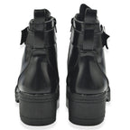 Manchester Closeouts Buckle Seam Zip Boot (Size 4) - Black