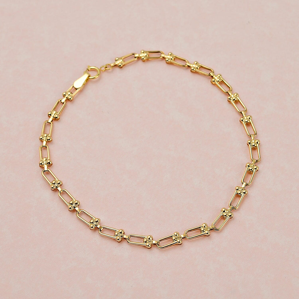 Manhatten Designer Close Out - 9K Yellow Gold Industrial Link Bracelet (Size - 7.5)