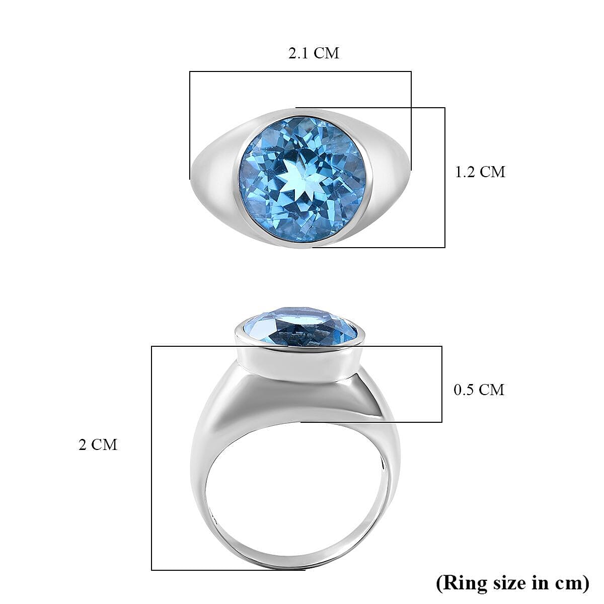 Marambaia Topaz Solitaire Ring in Rhodium Overlay Sterling Silver 6.20 Ct 7271932 11