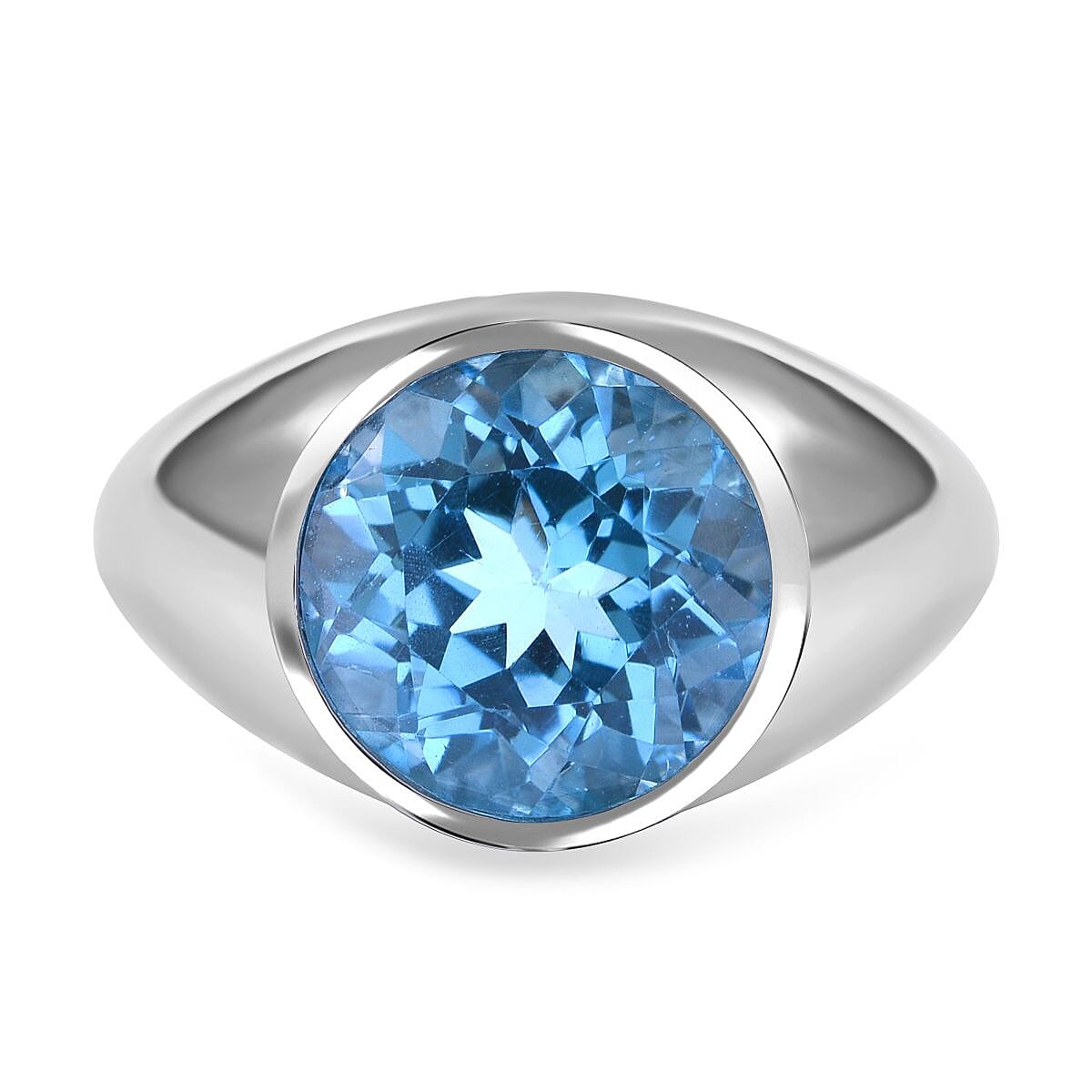 Marambaia Topaz Solitaire Ring in Rhodium Overlay Sterling Silver 6.20 Ct 7271932 2