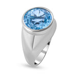 Marambaia Topaz Solitaire Ring in Rhodium Overlay Sterling Silver 6.20 Ct