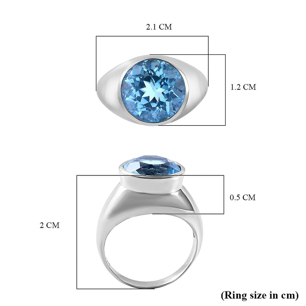 Marambaia Topaz Solitaire Ring in Rhodium Overlay Sterling Silver 6.20 Ct