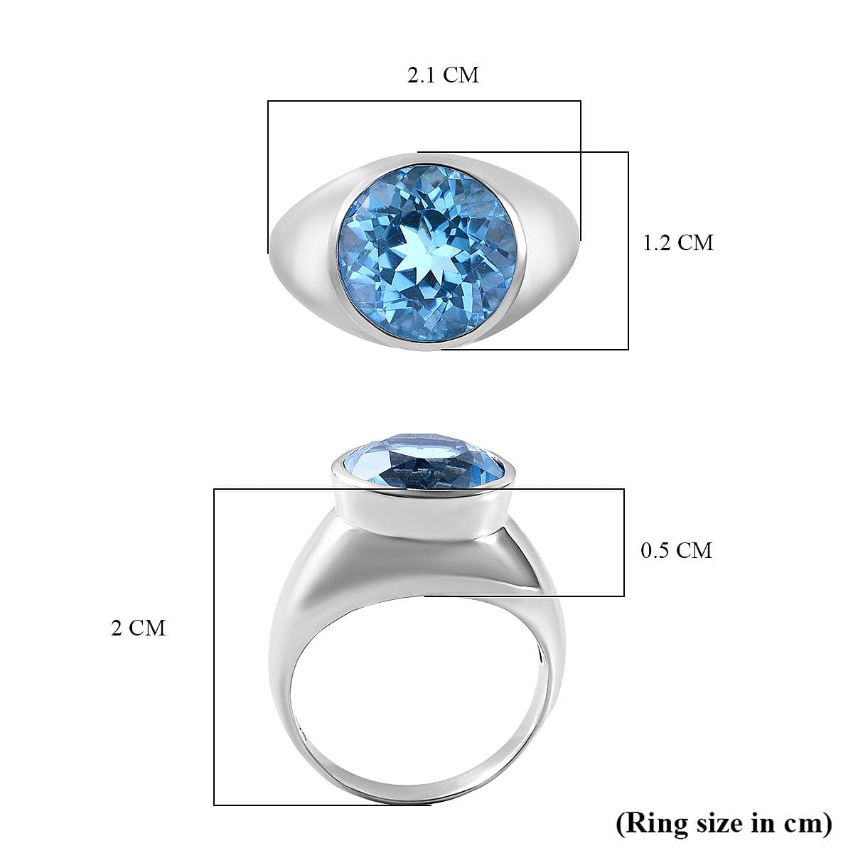 Marambaia Topaz Solitaire Ring in Rhodium Overlay Sterling Silver 6.20 Ct 7271932 12