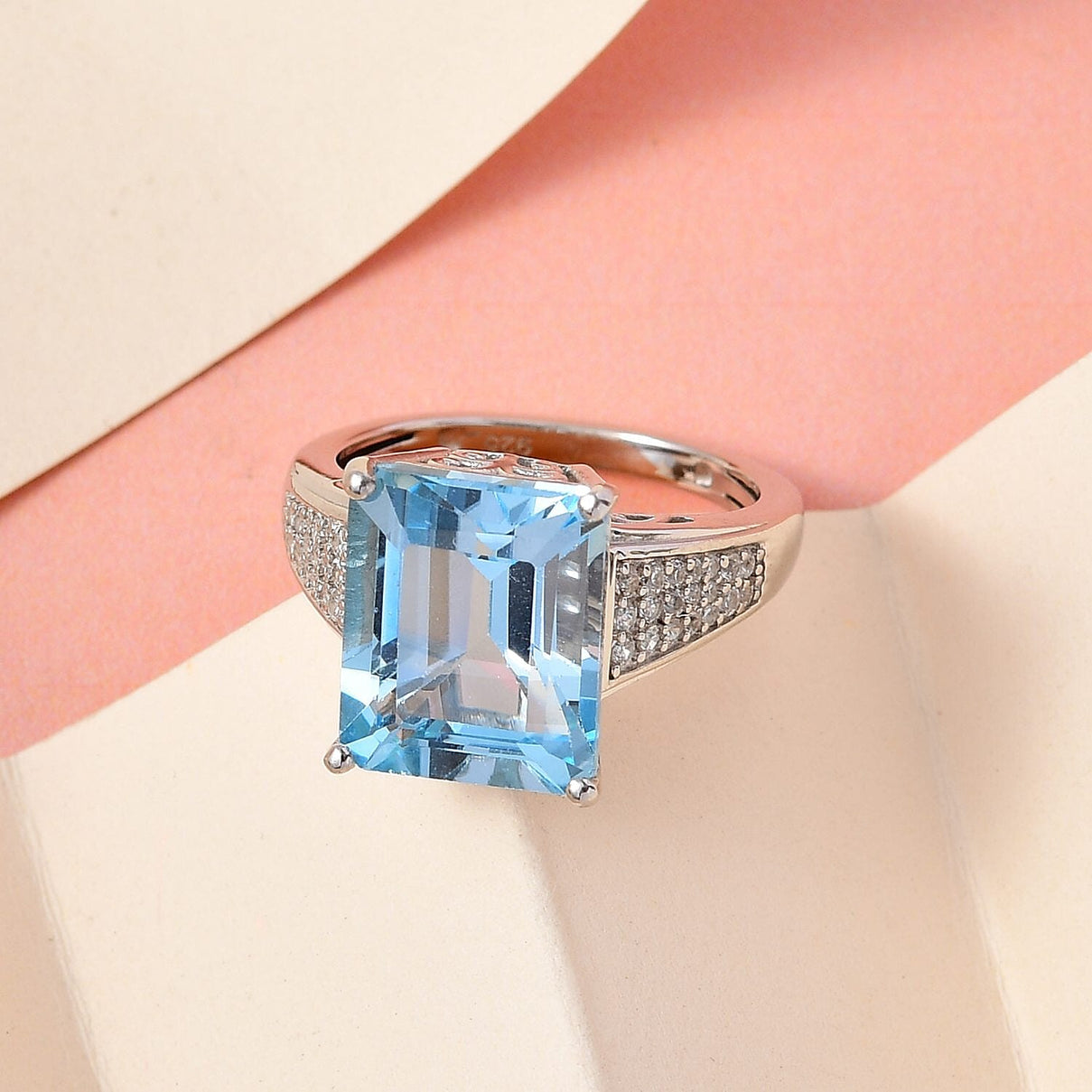 Marambaia Topaz and Natural Zircon Ring in Platinum Overlay Sterling Silver 7.93 Ct. 7199166 2