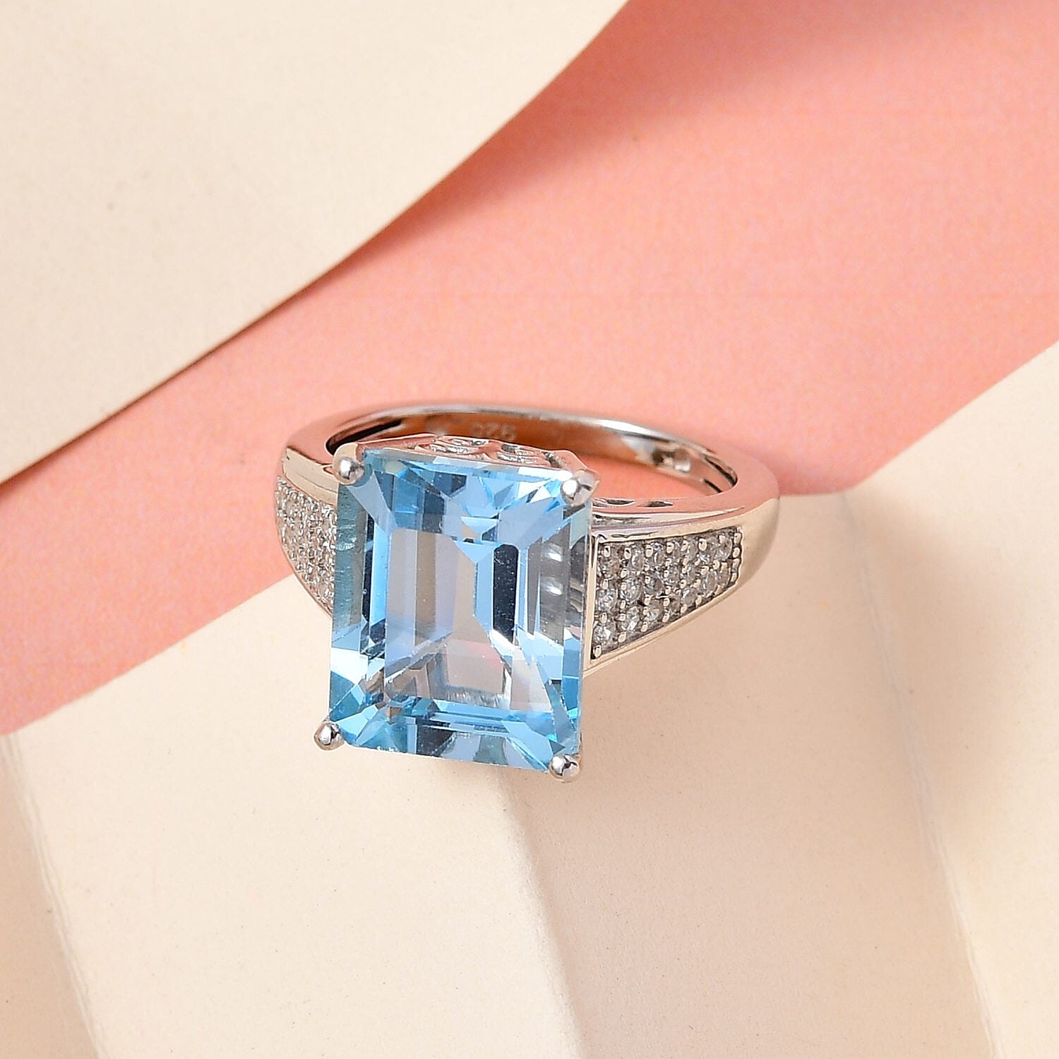 Marambaia Topaz and Natural Zircon Ring in Platinum Overlay Sterling Silver 7.93 Ct. 7199166 2