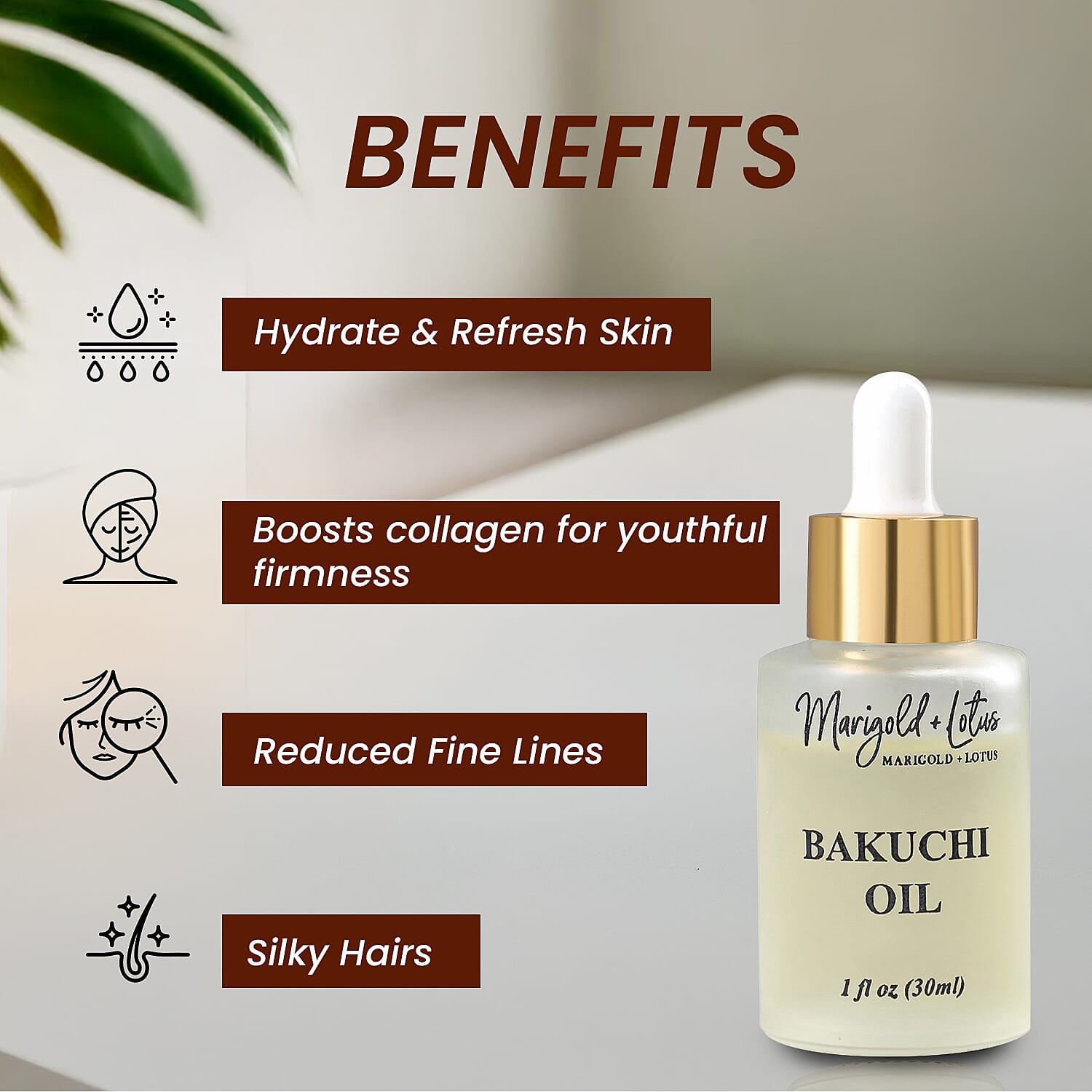 Marigold and Lotus Glow Bakuchi Oil - 30ml 8071853 3