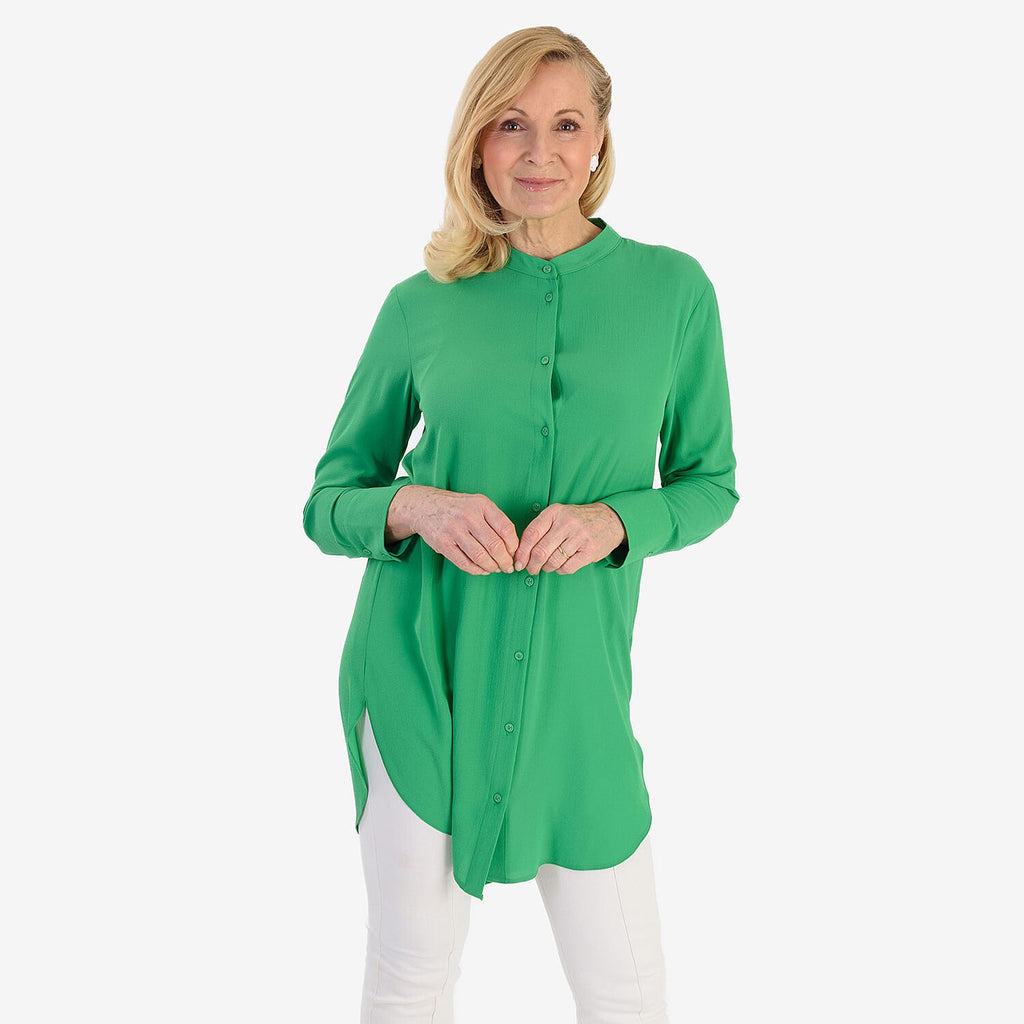 Marina Kaneva Button Down Shirt (Size 10) - Green
