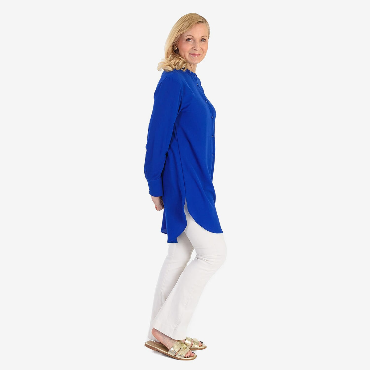 Marina Kaneva Button Down Shirt (Size 10) - Royal Blue 8547000 2