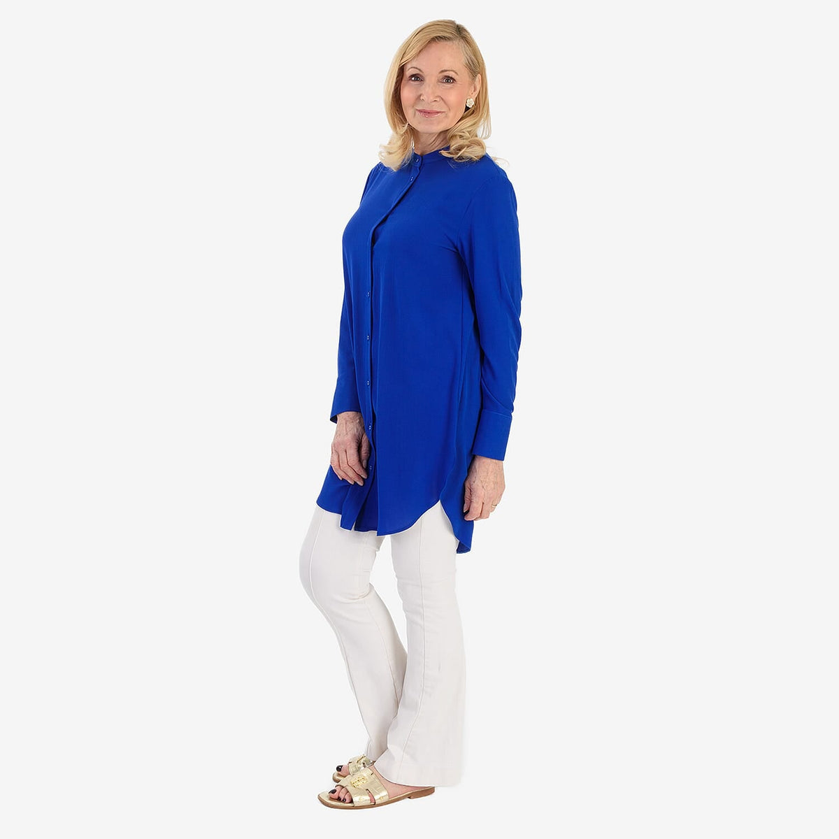 Marina Kaneva Button Down Shirt (Size 10) - Royal Blue 8547000 3