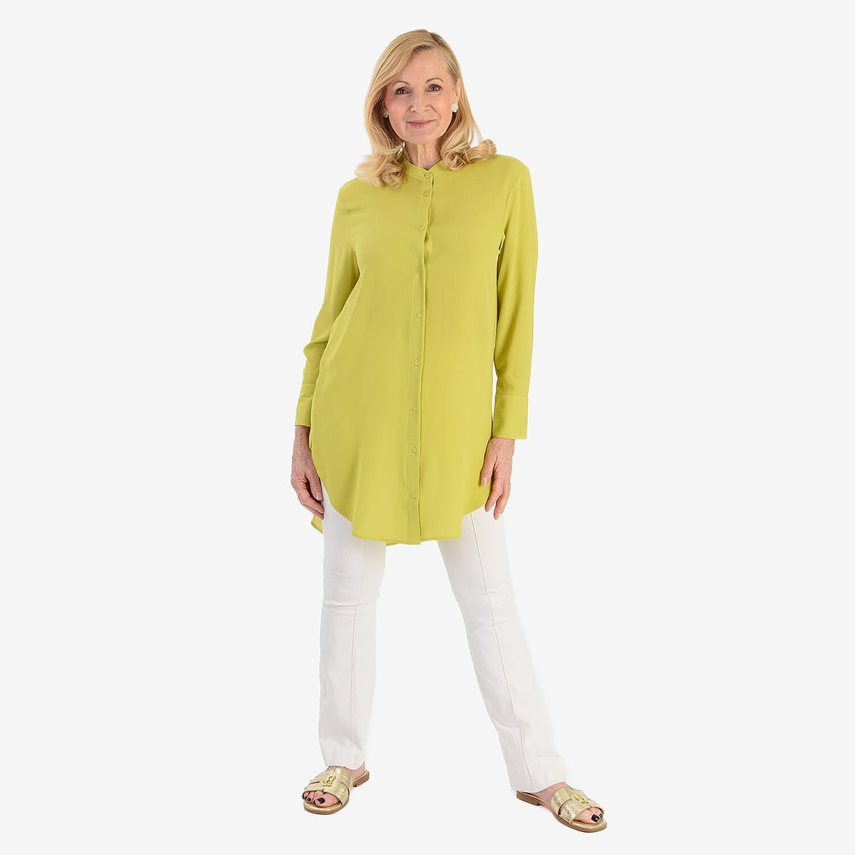 Marina Kaneva Button Down Shirt (Size 14) - Lime V32561064 0