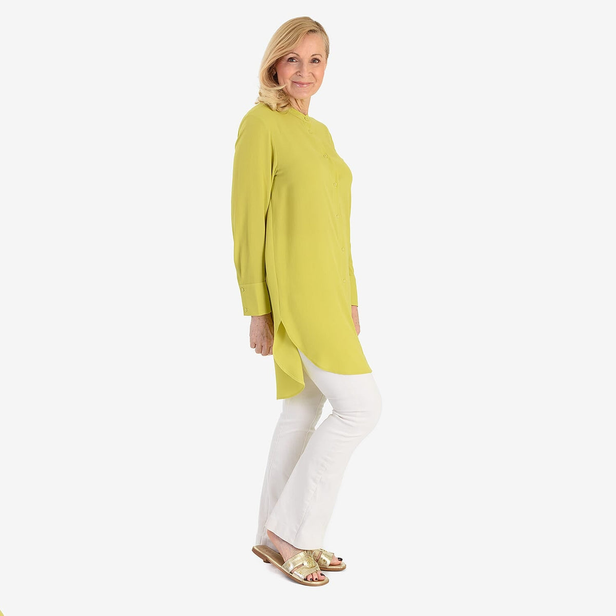 Marina Kaneva Button Down Shirt (Size 14) - Lime V32561064 2