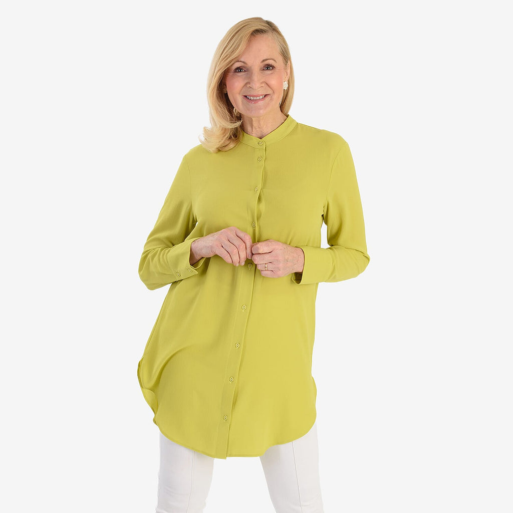Marina Kaneva Button Down Shirt (Size 14) - Lime