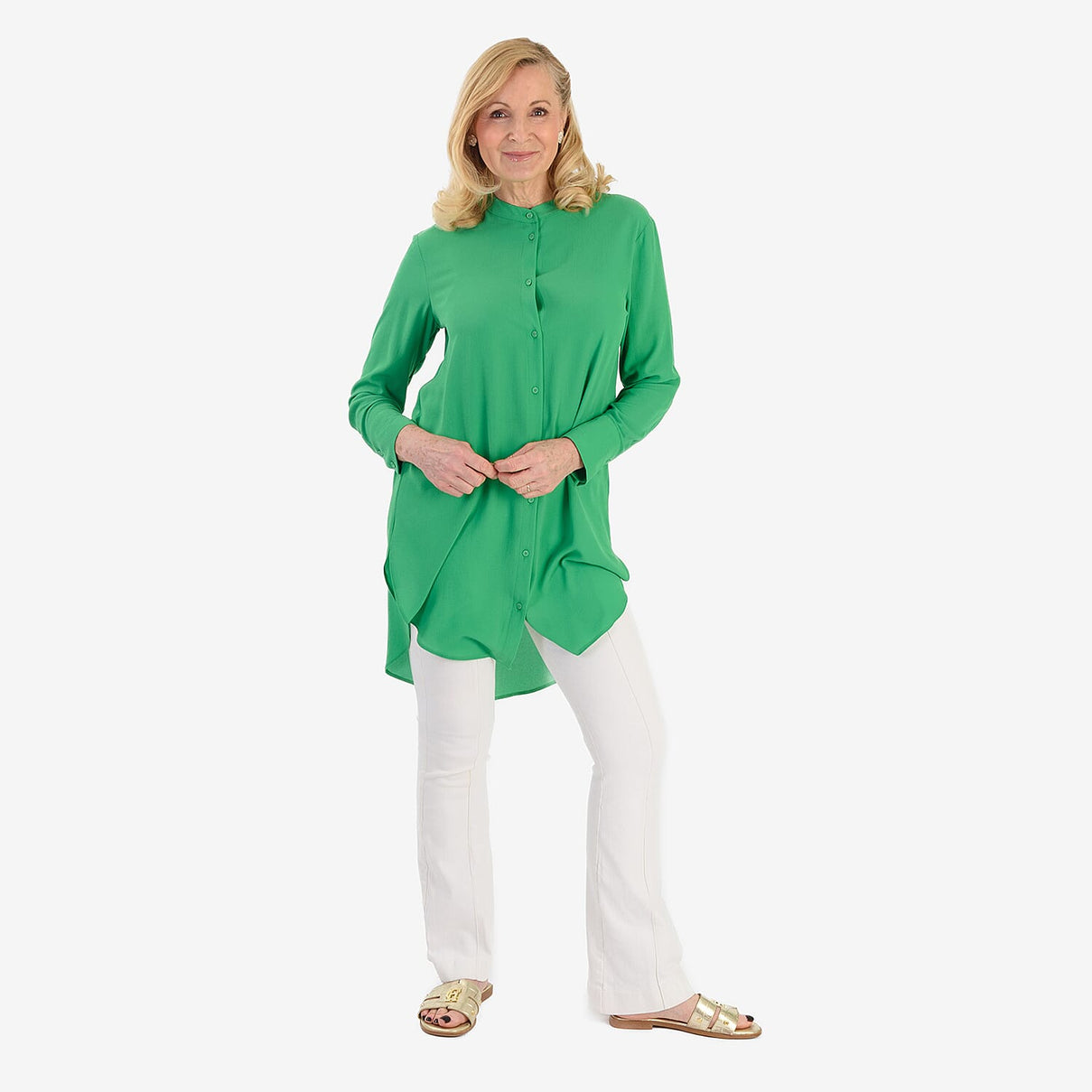 Marina Kaneva Button Down Shirt (Size 18) - Green V32521131 0