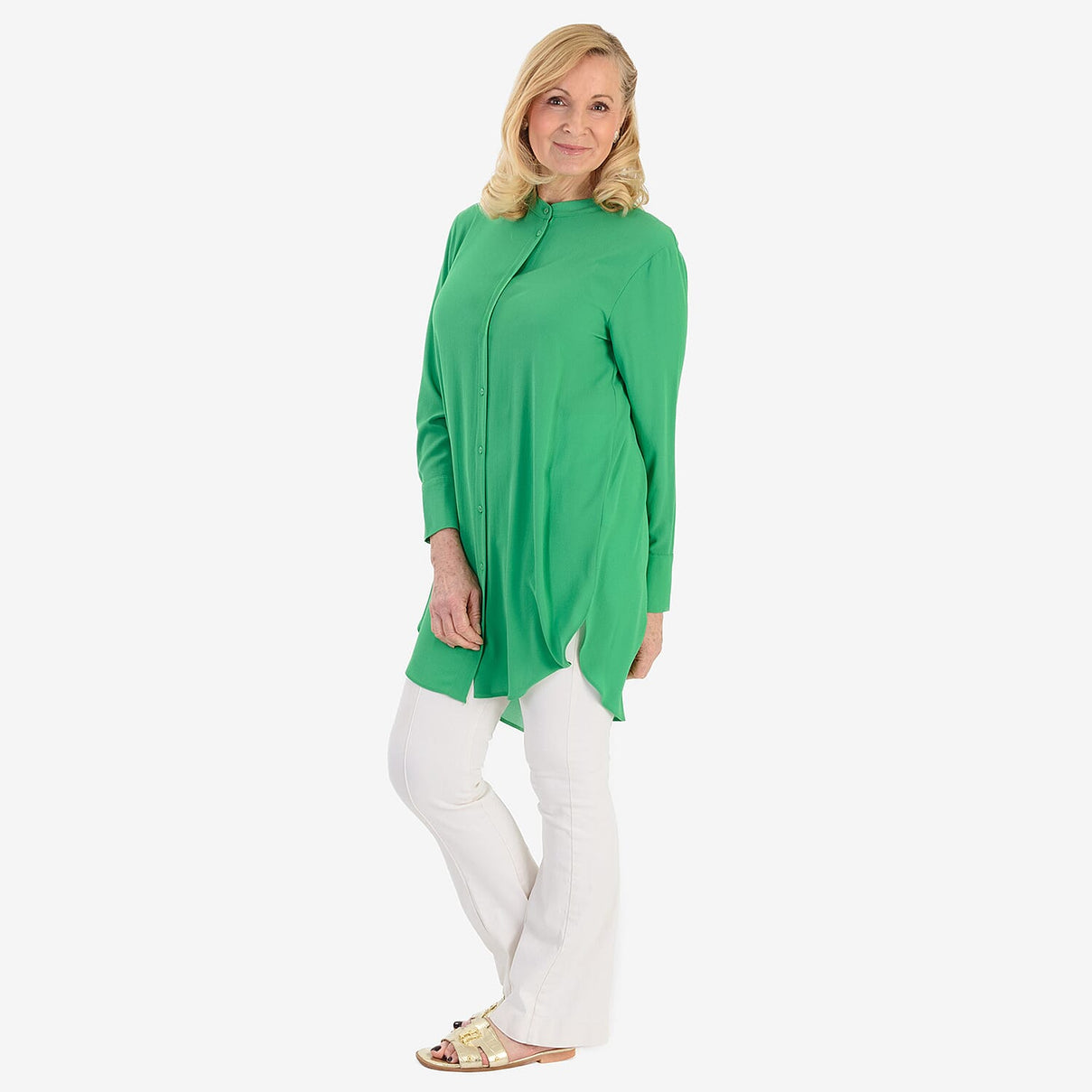 Marina Kaneva Button Down Shirt (Size 18) - Green V32521131 2