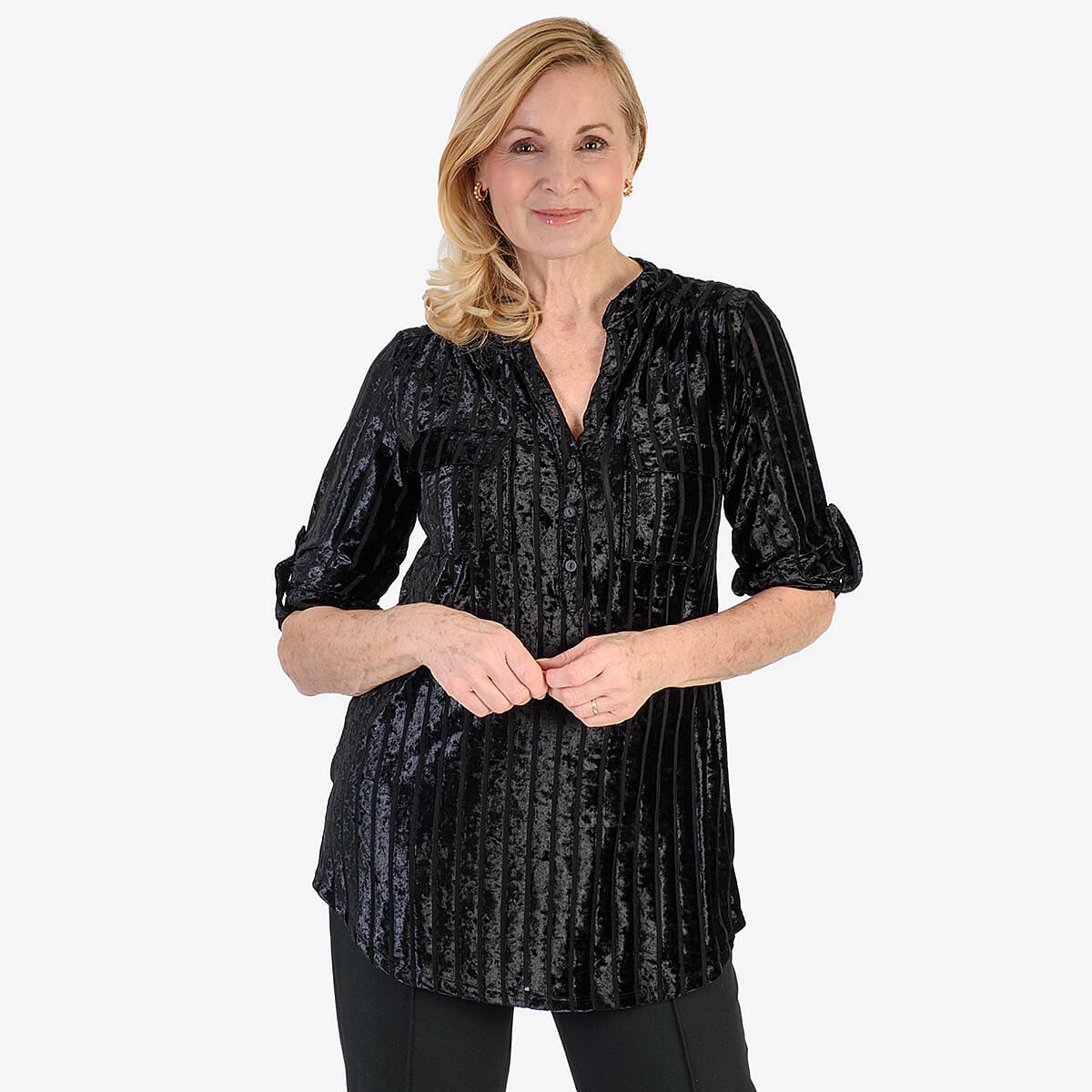 Marina Kaneva Festive Velvet Top (Size 12) - Black 8331025 2