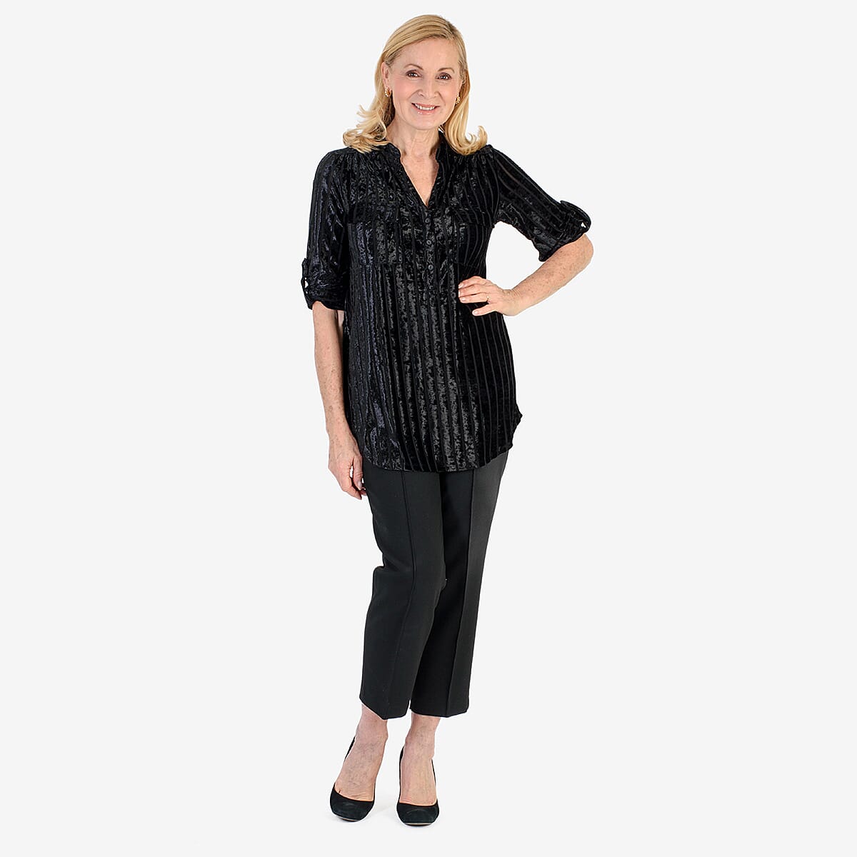 Marina Kaneva Festive Velvet Top (Size 8) - Black V32635301 0