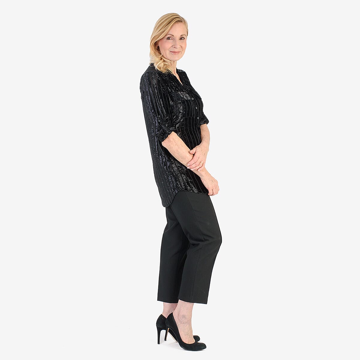 Marina Kaneva Festive Velvet Top (Size 8) - Black V32635301 3