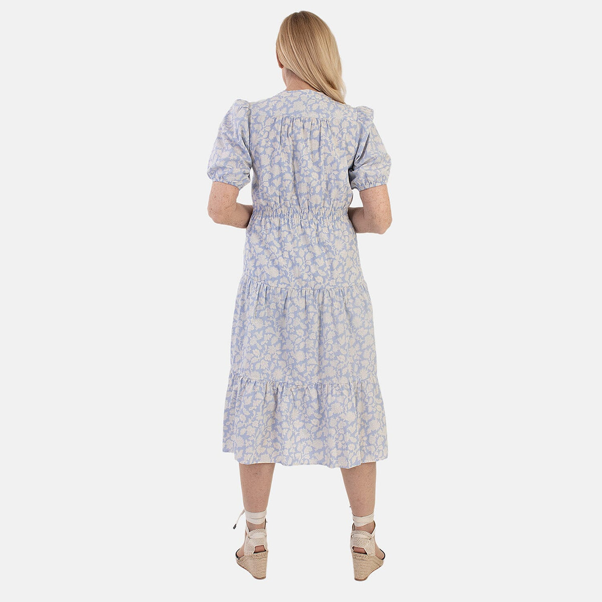 Marina Kaneva Puff Sleeve Midi Dress (Size 18) - Light Blue V32552876 2