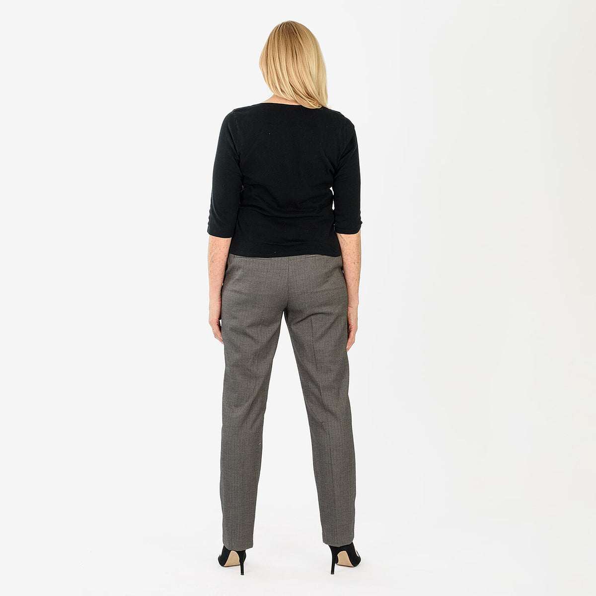 Marina Kaneva Pinstripe Straight Leg Trousers (Size 10) - Grey V32594430 1