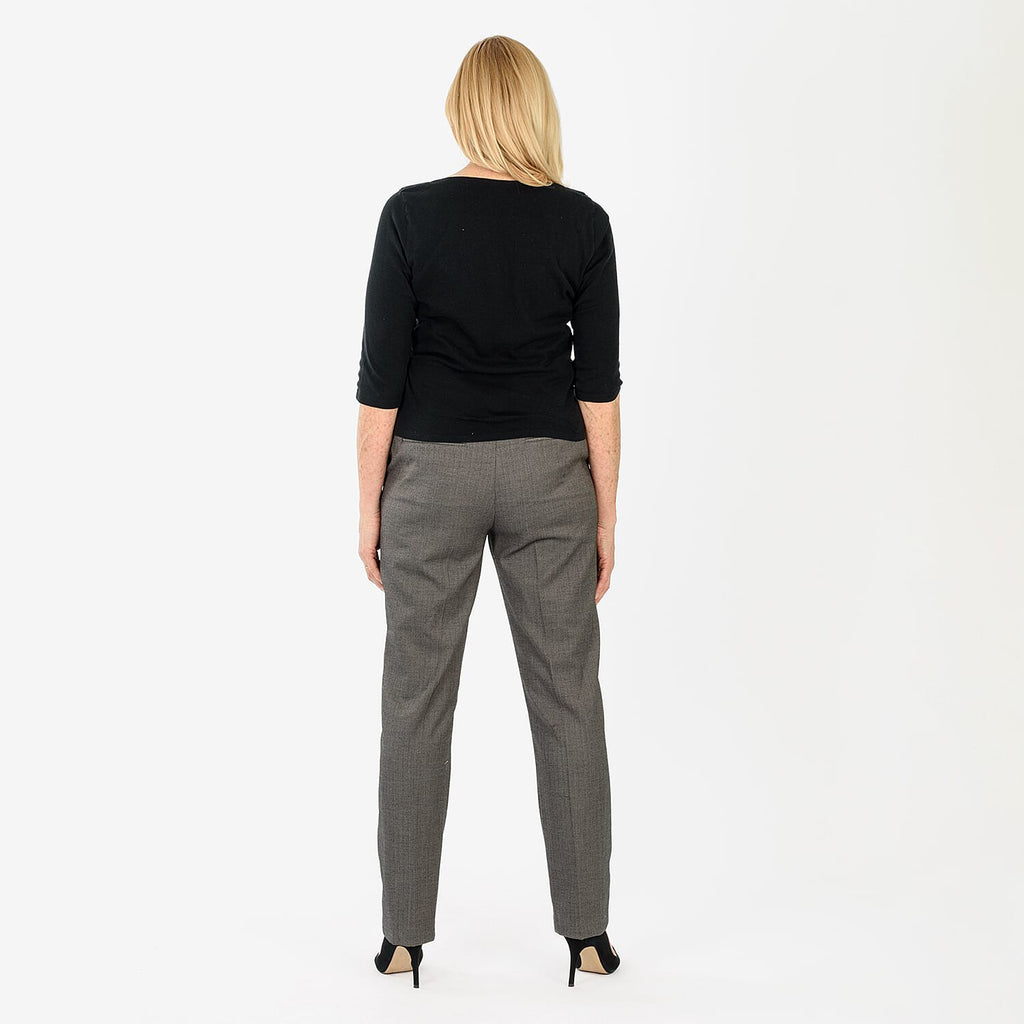 Marina Kaneva Pinstripe Straight Leg Trousers (Size 8) - Grey