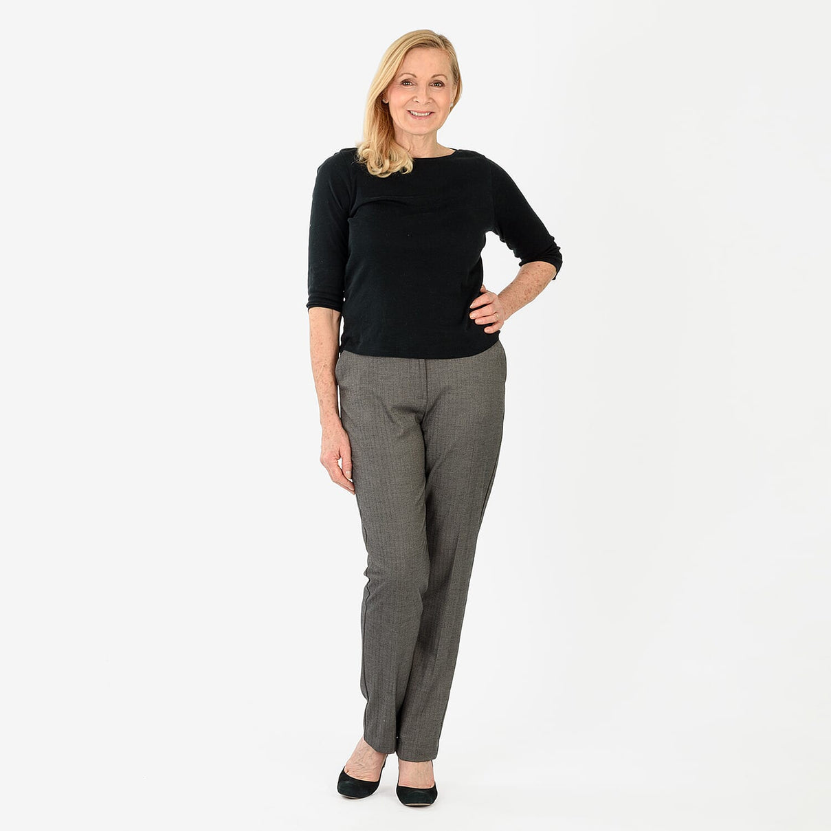 Marina Kaneva Pinstripe Straight Leg Trousers (Size 8) - Grey V32521775 3