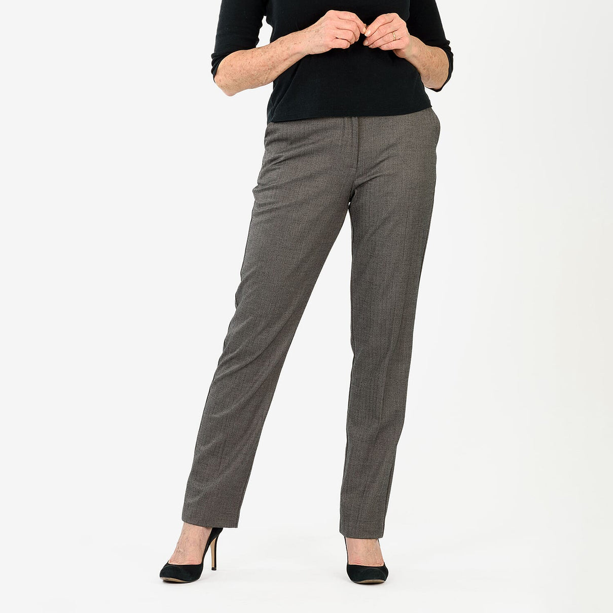 Marina Kaneva Pinstripe Straight Leg Trousers (Size 8) - Grey V32521775 4