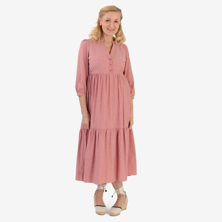 Marina Kaneva Puffed Sleeve Dress (Size 10) - Peach 8546888 1