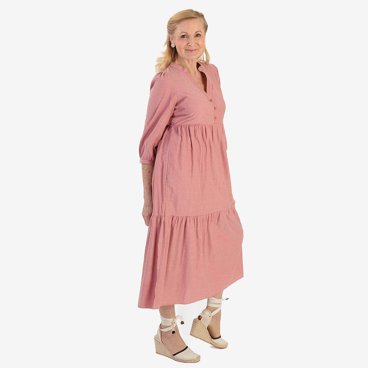 Marina Kaneva Puffed Sleeve Dress (Size 10) - Peach 8546888 3