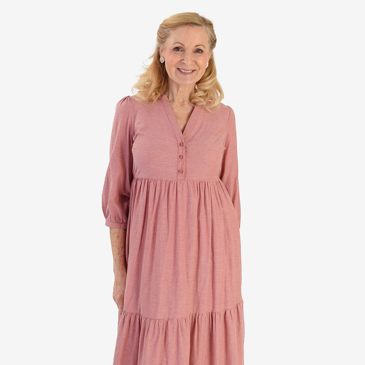 Marina Kaneva Puffed Sleeve Dress (Size 10) - Peach 8546888 5