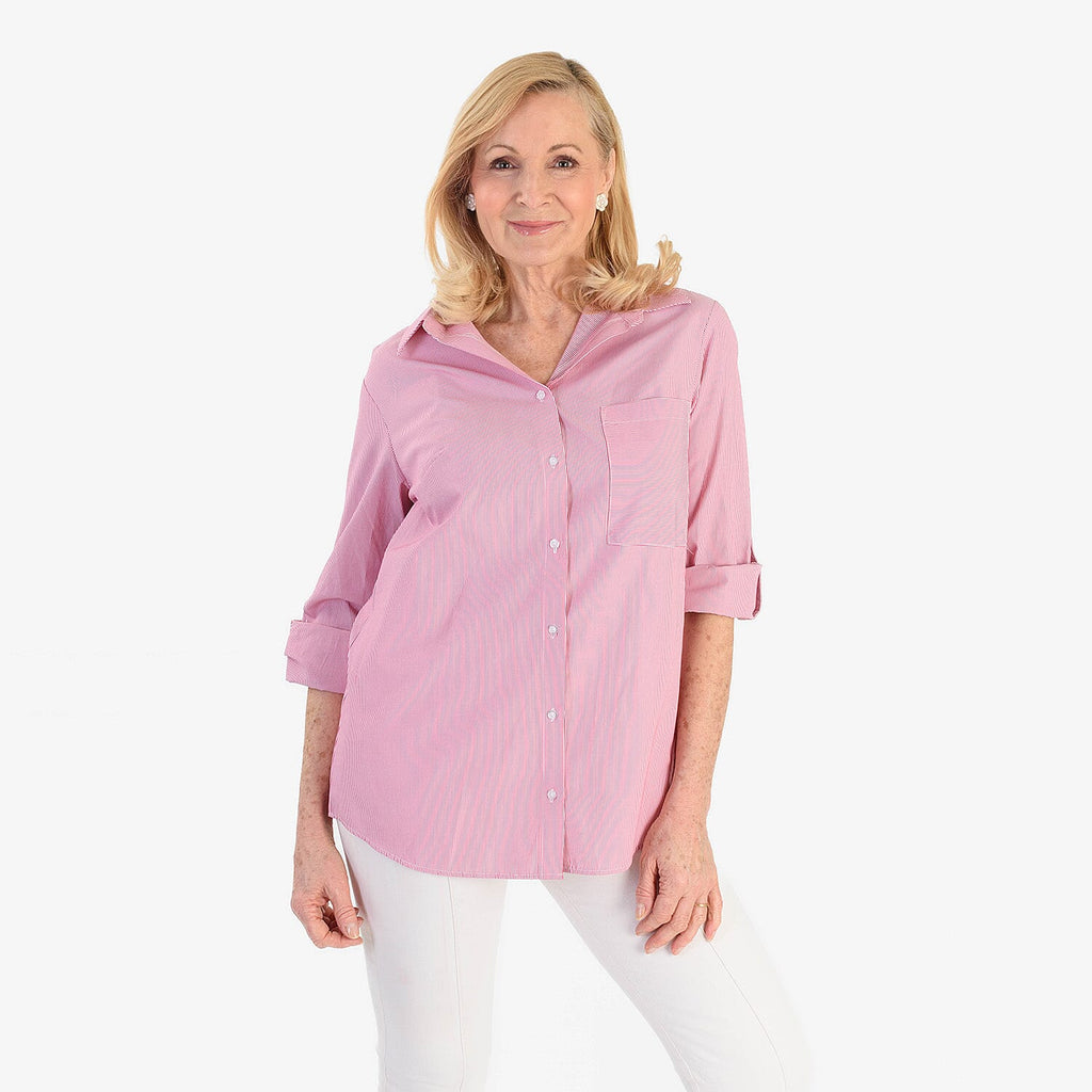 Marina Kaneva Classic Shirt With Pocket (Size 16) - Pink