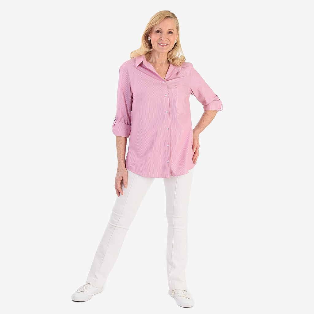 Marina Kaneva Classic Shirt With Pocket (Size 16) - Pink